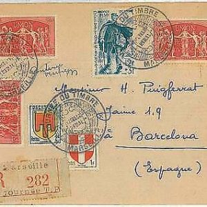 UPU - FRANKREICH - BRIEF - TAG DER BRIEFMARKE: MARSEILLE 1950