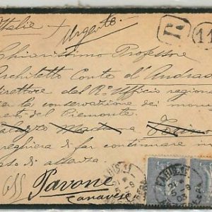 FRANCE - POSTAL HISTORY: MOURNING LETTER to ITALY 1903 - MOURNING COVER