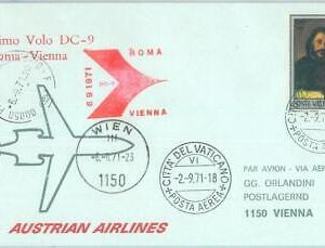 83079 - VATICANO - Postal History - FIRST FLIGHT: Rome  WIEN  # 810 AB  1971