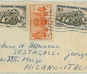 24203 - SENEGAL AOF - POSTAL HISTORY - COVER to ITALY 1953 Trains