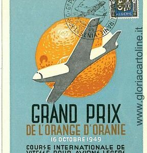 06950 - FRANKREICH - VINTAGE POSTKARTE - LUFTFAHRT: GRAND PRIX ORANGE 1949