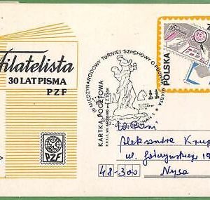 ZA0328 - POLAND - Postal History - STATIONERY CARD - Chess - 1985