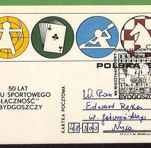 ZA0327a - POLAND - Postal History - STATIONERY CARD - Chess - 1985