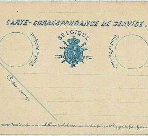 36788 - BELGIUM - POSTAL HISTORY - STATIONERY Service correspondence card