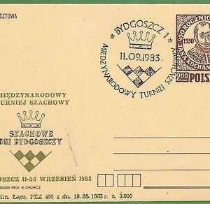 ZA0324 - POLAND - Postal History - STATIONERY CARD - Chess - 1980