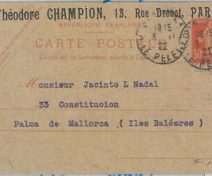 77444 - FRANCE - Postal History - STATIONERY  CARD  Storch  # M1 Repiquage  128