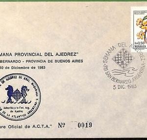 ZA0267 - ARGENTINA  - Postal History - SPECIAL COVER - Chess - 1983