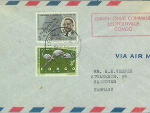 85462 - KONGO - POSTGESCHICHTE - BRIEF von DÄNISCHEN TRUPPEN 1963 Vögel