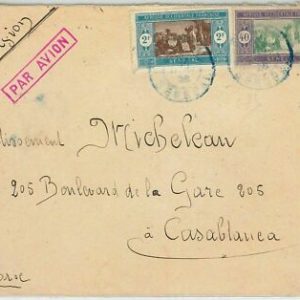 45220 - SENEGAL - POSTAL HISTORY: AIRMAIL COVER to MAROC Morocco 1928