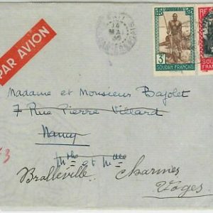 40077 - FRENCH SouD@N - POSTAL HISTORY - Airmail COVER to FRANCE 1936