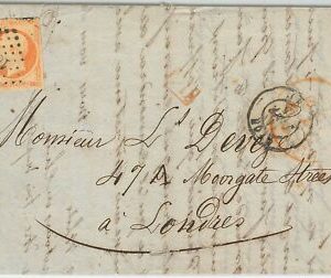 FRANKREICH - POSTGESCHICHTE: BRIEF AUS LYON: DIAMANT-STEMPEL # 1818 - 1855