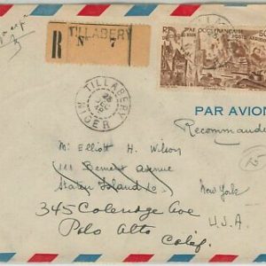 45107 - AOF NIGER - POSTGESCHICHTE - EINGESCHRIEBENER BRIEF von Tillabéry...
