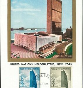 52733 - VATICANO - MAXIMUM CARD - 1956 ARCHITECTURE United Nations