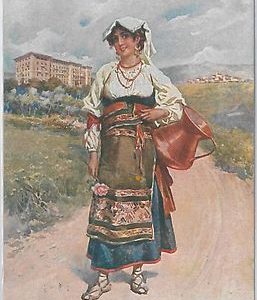 52853  -  CARTOLINA d'Epoca - FROSINONE provincia - FIUGGI:  Costumi  ILLUSTRATA