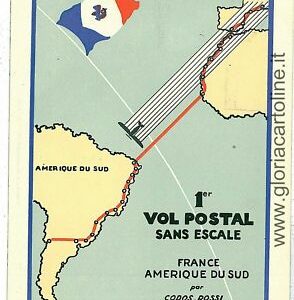 06940 - FRANCE - VINTAGE POSTCARD - AVIATION: 1st FLIGHT AMERICA - 1935
