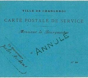 29870 - BELGIUM Belgium - POSTAL HISTORY - SERVICE Stationery Card: CHARLEROI