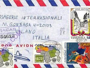ad6396 - VENEZUELA - Postal History - REGISTERED AIRMAIL cover to ITALY  1970's