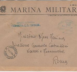 ITALIA  - FRANCHIGIA Posta MILITARE: MARINA - Nave : CORVETTA SFINGE 1954