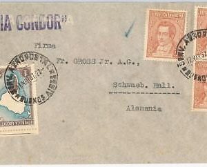 43406 -ARGENTINA - postal history-AIRMAIL COVER Via condor to GERMANY-17.03.1937