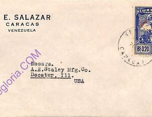 ad6415 - VENEZUELA - Postal History -  airmail Cover 1940s BASEBALL