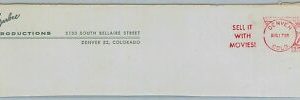 big045 - USA - POSTAL HISTORY - Machine postmak on cutout CINEMA - NICE! 1960