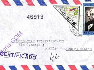 ad6403  - VENEZUELA - Postal History - REGISTERED AIRMAIL cover to ITALY  1973