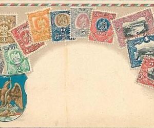 17500-MEXICO-VINTAGE POSTCARD-STAMPS ON POSTCARD-ZIEHER corrected to HENRY BEACH