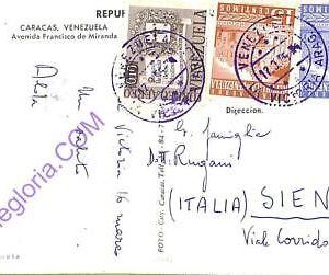 ad6388 - VENEZUELA - Postal History -  POSTCARD to ITALY 1950's