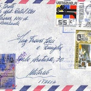 ad6410  VENEZUELA - Postal History - AIRMAIL to ITALY 1983 MEDICINE Tuberculosis