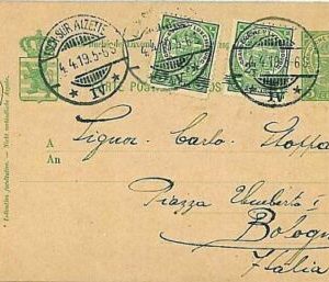11896 - LUXEMBOURG - POSTAL HISTORY - STATIONERY CARD to BOLOGNA Italy 1919