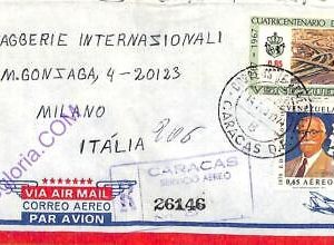ad6394 - VENEZUELA - Postal History - REGISTERED AIRMAIL cover to ITALY  1974