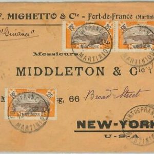 45070 MARTINIQUE - POSTAL HISTORY: AIRMAIL COVER to USA 1925