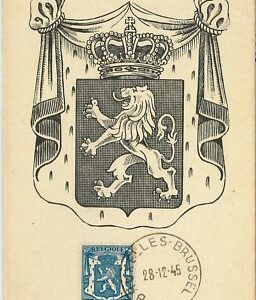 57019 - BELGIUM - POSTAL HISTORY: MAXIMUM CARD 1945 - HERALDRY Lions ROYALTY
