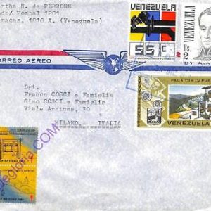 ad6411 VENEZUELA - Postal History - AIRMAIL to ITALY 1980s MEDICINE Tuberculosis