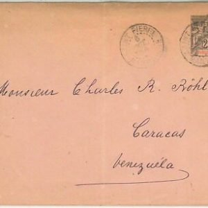 45076 MARTINIQUE - POSTAL HISTORY - STATIONERY COVER Saint-Pierre to VENEZUELA