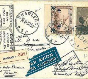 x384 - BELGIEN - POSTGESCHICHTE - 1. FLUGBERICHT SENEGAL  KONGO Mu #401
