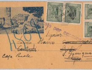 50758 - RODI  - Postal History - Censored TOURIST COVER to ITALY