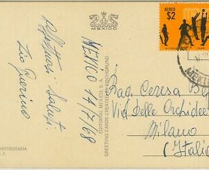 54442 - MEXICO - POSTAL HISTORY - POSTCARD to ITALY - Olympics BASKETBALL 1968