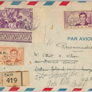 45118 - AOF NIGER SENEGAL - POSTGESCHICHTE: EINGESCHRIEBENER BRIEF von Saya 1949