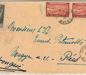 45001 - MAROKKO Marokko - POSTGESCHICHTE - BRIEF nach UNGARN 1934