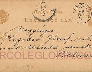 ad6068 - HUNGARY - Postal History - STATIONERY  CARD from TAPIO - SULY  1890