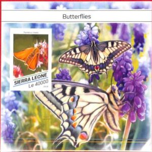 A4780 - SIERRA LEONE - ERROR IMPERF, Souvenir sheet: 2018, Butterflies, Flowers