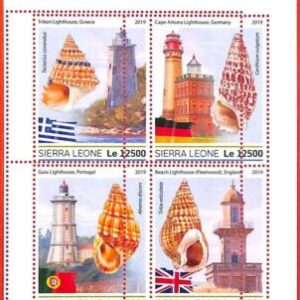 A4612 - SIERRA LEONE - ERROR MISPERF: 2019, Lighthouses, Seashells, Flags