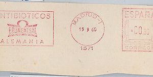 56762 - SPAIN - POSTAL HISTORY: Mechanical Postmark on CUT-OUT 1960 : MEDICINE