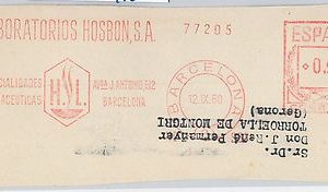 56763 - SPAIN - POSTAL HISTORY: Mechanical Postmark on CUT-OUT 1960 : MEDICINE