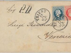 75028 - AUSTRIA - POSTAL STATIONERY COVER from TRIEST Trieste to VENICE 1879
