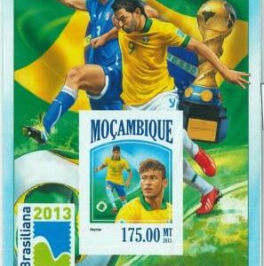M1472 - MOZAMBIQUE - ERROR, 2013 IMPERF SHEET: Soccer, Footbal, Neimar, Brazil