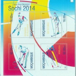 M1488 - MOZAMBIQUE - ERROR, 2013 MISSPERF SHEET: Winter Olympics, Bobsleigh, Sky