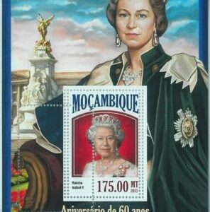 M1452 - MOZAMBIQUE, ERROR, 2013 MISSPERF SHEET: Queen Elisabeth II