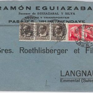 SPAIN  España - POSTAL HISTORY - COVER sobre to SWITZERLAND 1935